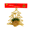 Adorno navideño forma arbol colgar 23x19cm 704-070 dorado