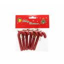 Adorno navideño baston colgar 6pc 6cm 210 rojo
