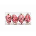 Adorno navideño bellota colgar 4pc 11.6x5.8cm rojo