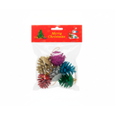 Adorno navideño bellota colgar 6pc 4x5cm varios colores