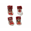 Adorno navideño bota colgar 8x14cm varios colores