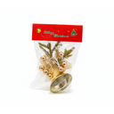 Adorno navideño campana colgar 11x16cm dorado