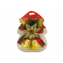 Adorno navideño campana colgar 13x18cm dorado