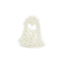 Adorno navideño campana colgar 3pc 10x11cm blanco