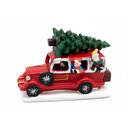 Adorno navideño carro decorativo con luz 6.5x6x8.2cm rojo