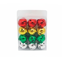 Adorno navideño colgar cascabel 12pc 3cm varios colores