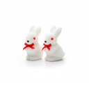 Adorno navideño conejo colgar 2pc 10x7cm blanco