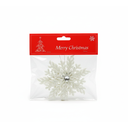 Adorno navideño copo nievieve colgar 2pc 11.5cm blanco