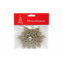 Adorno navideño copo nieve colgar 2pc 11.5cm champabne