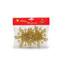 Adorno navideño copo nieve colgar 2pc dorado