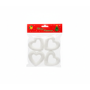 Adorno navideño corazon colgar 4pc 14x14cm blanco