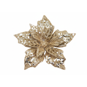 Adorno navideño flor para colgar 12cm 202-0004 dorado