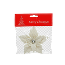 Adorno navideño flor para colgar 15cm 2202-0020 blanco