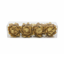 Adorno navideño flor/pluma 4pc 6cm 2100 dorado