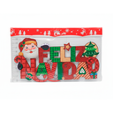 Adorno navideño letrero feliz navideño 43x18cm varios diseños