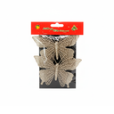 Adorno navideño mariposa 2pc 17cm champagne
