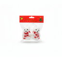 Adorno navideño oso polar colgar 2pc 15x8cm blanco