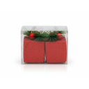Adorno navideño regalo colgar 2pc 8x11cm rojo