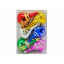 Adorno navideño tipo/trompo 6pc 10cm  varios colores