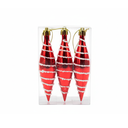 Adorno navideño tempano 6pc 12.6x8.5xcm rojo/blanco