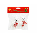 Adorno navideño venado colgar 2pc 16x15cm blanco