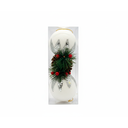 Bola navideña 10cm 2pc sy17pmq-084 blanco con rama