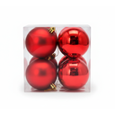 Bola navideña 10cm 4pc rojo brillante mate