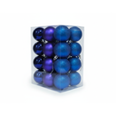Bola navideña 5cm 24pc sy21bp-13 brillante escarchado mate  azul