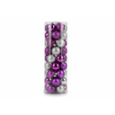 Bola navideña 5cm 45pc syb15-43 morado plateado brillante escarchado mate