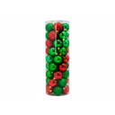 Bola navideña 5cm 45pc syb15-43 verde/rojo brillante escarchado mate