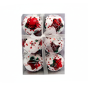 Bola navideña 6cm 6pc 2-lm1704-250 blanco/rojo decorado