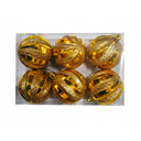 Bola navideña 6cm 6pc dorado escarchado brillante