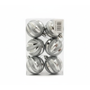 Bola navideña 6cm 6pc plateado escarchado brillante