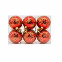Bola navideña 6cm 6pc sy16cba-29 rojo decorado