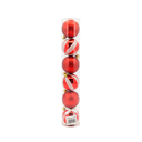 Bola navideña 6cm 6pc sy16cba-36 rojo/blanco decorado