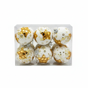 Bola navideña 6cm 6pc xw2-056 dorado/blanco