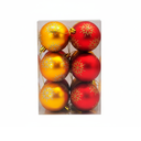Bola navideña 7cm 12pc dorado/rojo mate escarchado