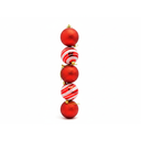 Bola navideña 7cm 5pc syb15-36 rojo escarchado brillante