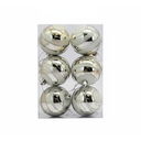 Bola navideña 7cm 6pc sy16cba-279 plateado brillante decorado