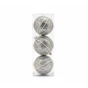 Bola navideña 8cm 3pc 2-pcl1604-0387 plateado/blanco