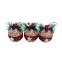 Bola navideña con bellota 3pc 9cm 1398 rojo/café
