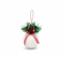 Bola navideña con pino 7x10cm 6913-08 blanco