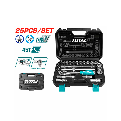 [110199] Juego de cubos total 25pc 1/2" tht121251