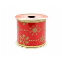 Cinta navideña   6.3cmx3yd rojo/dorado
