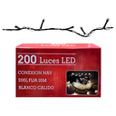Conexion navideña 200l fija 10m blanco calido cable verde 093