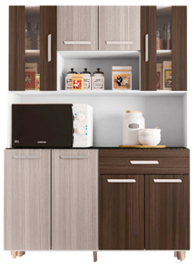 [103950] Mueble mdf para cocina kit 120x38x174 centimetros poliman cafe