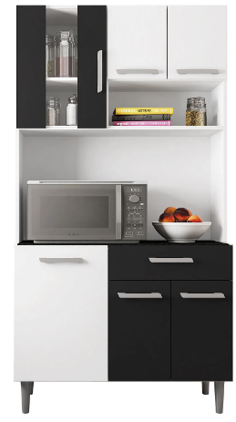 [103951] Mueble mdf para cocina poliman negro con blanco