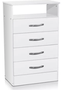 Comoda mdf 4 gavetas 60x41x86 mania blanco/madera