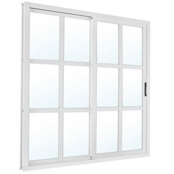 [109064] Ventana corrediza cuadriculada upvc 1.2 x 1.5 metros vento blanco