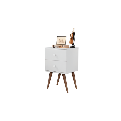 [110911] Mesa mdf para dormitorio 66x42x38 centimetros olivar 11087 blanco